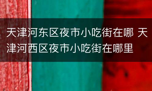天津河东区夜市小吃街在哪 天津河西区夜市小吃街在哪里