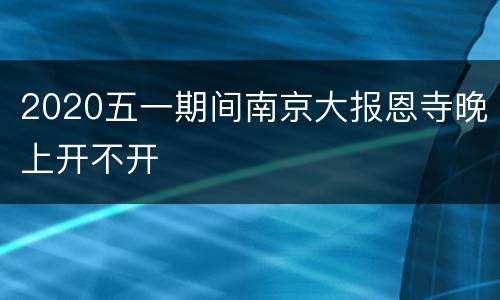 2020五一期间南京大报恩寺晚上开不开