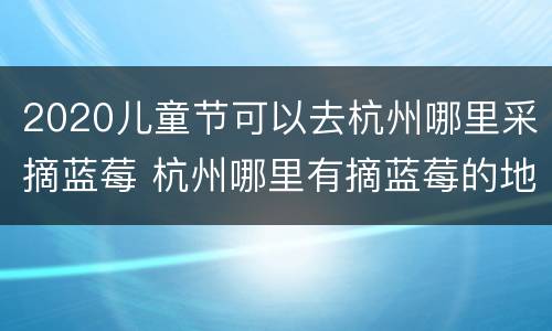 2020儿童节可以去杭州哪里采摘蓝莓 杭州哪里有摘蓝莓的地方