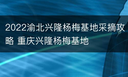 2022渝北兴隆杨梅基地采摘攻略 重庆兴隆杨梅基地