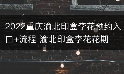 2022重庆渝北印盒李花预约入口+流程 渝北印盒李花花期
