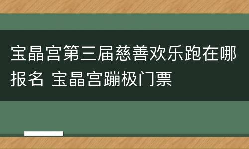 宝晶宫第三届慈善欢乐跑在哪报名 宝晶宫蹦极门票