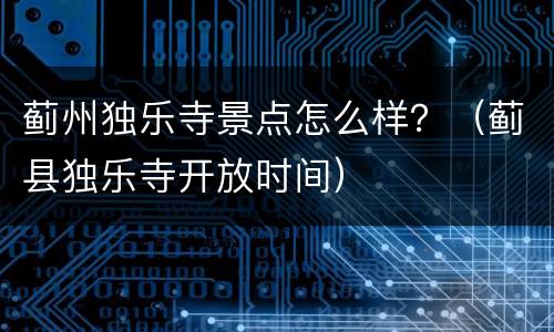 蓟州独乐寺景点怎么样？（蓟县独乐寺开放时间）
