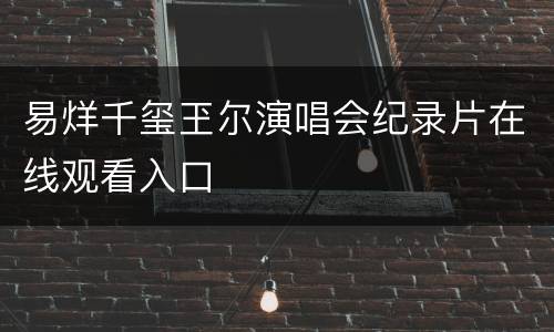 易烊千玺玊尔演唱会纪录片在线观看入口