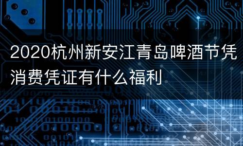 2020杭州新安江青岛啤酒节凭消费凭证有什么福利
