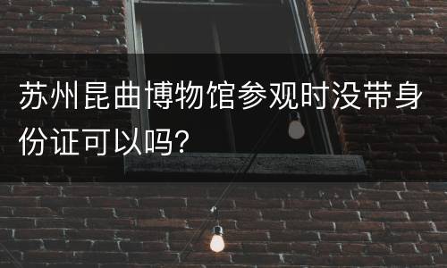 苏州昆曲博物馆参观时没带身份证可以吗？