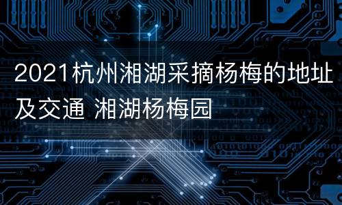 2021杭州湘湖采摘杨梅的地址及交通 湘湖杨梅园