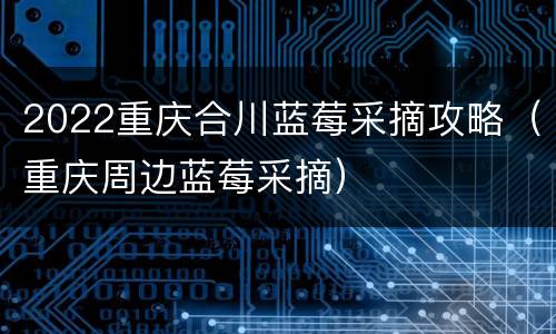 2022重庆合川蓝莓采摘攻略（重庆周边蓝莓采摘）