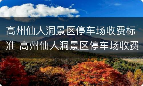 高州仙人洞景区停车场收费标准 高州仙人洞景区停车场收费标准表