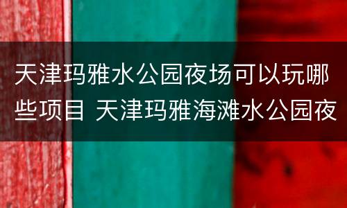 天津玛雅水公园夜场可以玩哪些项目 天津玛雅海滩水公园夜场有什么项目
