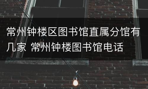 常州钟楼区图书馆直属分馆有几家 常州钟楼图书馆电话