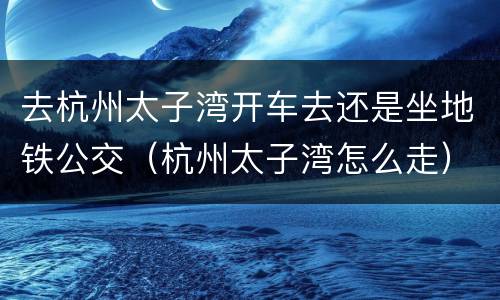 去杭州太子湾开车去还是坐地铁公交（杭州太子湾怎么走）