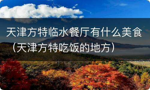 天津方特临水餐厅有什么美食（天津方特吃饭的地方）