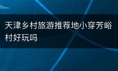 天津乡村旅游推荐地小穿芳峪村好玩吗