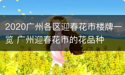 2020广州各区迎春花市楼牌一览 广州迎春花市的花品种