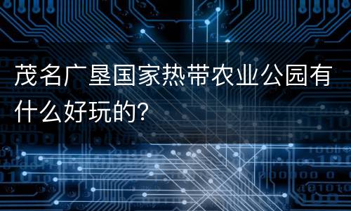 茂名广垦国家热带农业公园有什么好玩的？