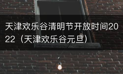 天津欢乐谷清明节开放时间2022（天津欢乐谷元旦）