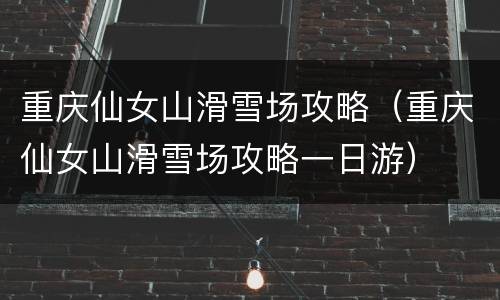重庆仙女山滑雪场攻略（重庆仙女山滑雪场攻略一日游）