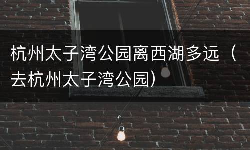 杭州太子湾公园离西湖多远（去杭州太子湾公园）