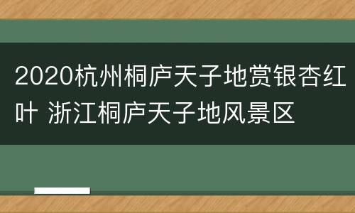 2020杭州桐庐天子地赏银杏红叶 浙江桐庐天子地风景区