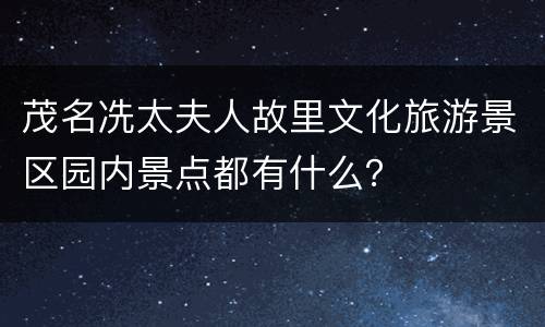 茂名冼太夫人故里文化旅游景区园内景点都有什么？