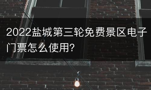 2022盐城第三轮免费景区电子门票怎么使用？
