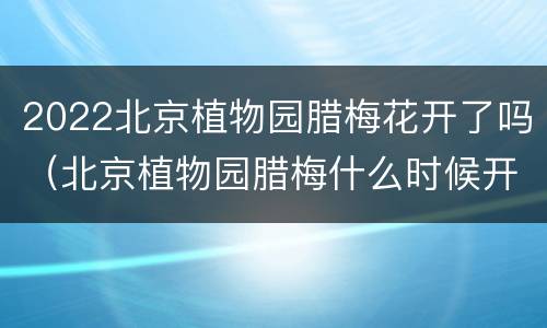 2022北京植物园腊梅花开了吗（北京植物园腊梅什么时候开花）