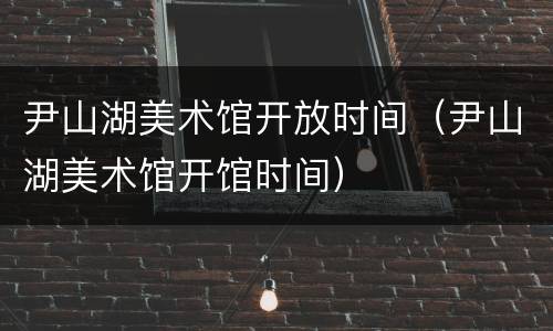 尹山湖美术馆开放时间（尹山湖美术馆开馆时间）