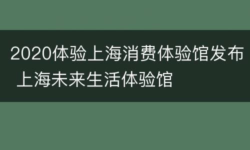 2020体验上海消费体验馆发布 上海未来生活体验馆