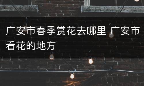 广安市春季赏花去哪里 广安市看花的地方