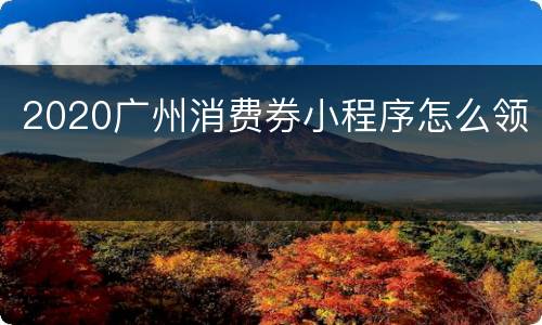 2020广州消费券小程序怎么领