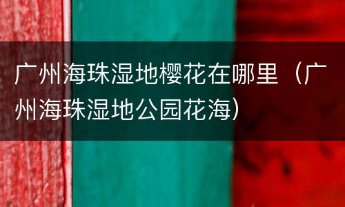 广州海珠湿地樱花在哪里（广州海珠湿地公园花海）