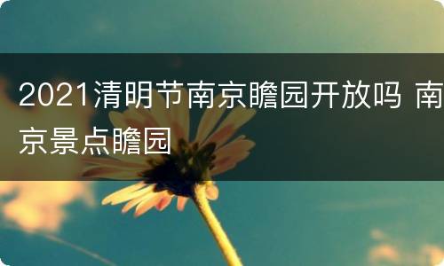 2021清明节南京瞻园开放吗 南京景点瞻园