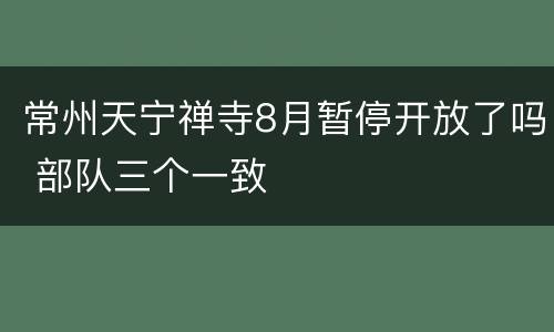 常州天宁禅寺8月暂停开放了吗 部队三个一致