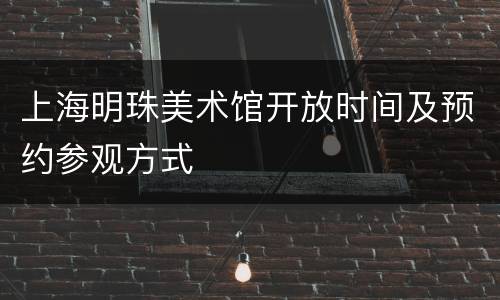 上海明珠美术馆开放时间及预约参观方式