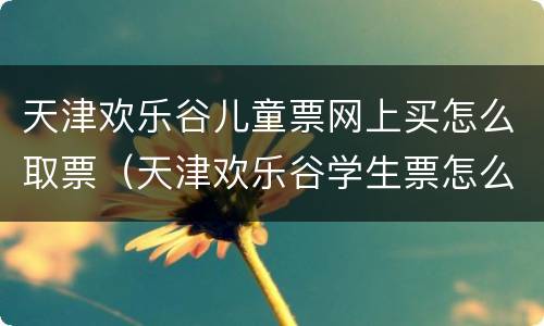天津欢乐谷儿童票网上买怎么取票（天津欢乐谷学生票怎么买）
