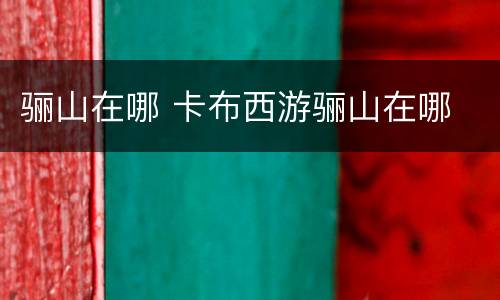 骊山在哪 卡布西游骊山在哪