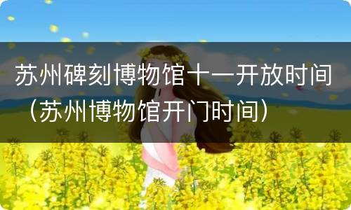 苏州碑刻博物馆十一开放时间（苏州博物馆开门时间）