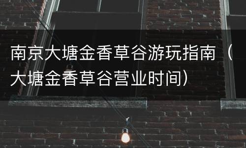 南京大塘金香草谷游玩指南（大塘金香草谷营业时间）
