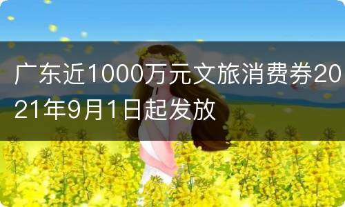 广东近1000万元文旅消费券2021年9月1日起发放