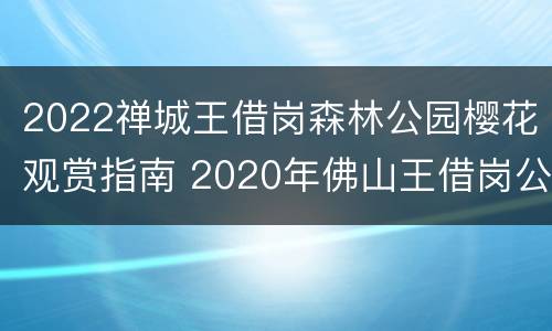 2022禅城王借岗森林公园樱花观赏指南 2020年佛山王借岗公园好玩吗