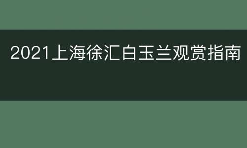 2021上海徐汇白玉兰观赏指南