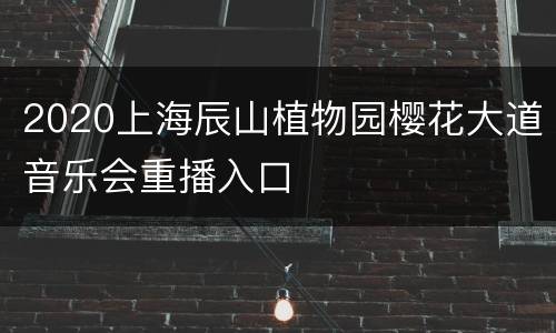 2020上海辰山植物园樱花大道音乐会重播入口