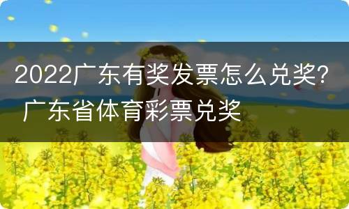 2022广东有奖发票怎么兑奖？ 广东省体育彩票兑奖