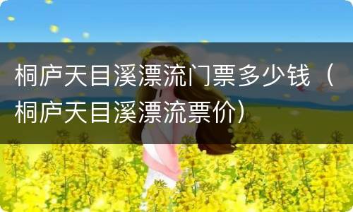 桐庐天目溪漂流门票多少钱（桐庐天目溪漂流票价）