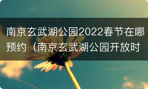 南京玄武湖公园2022春节在哪预约（南京玄武湖公园开放时间要预约吗）