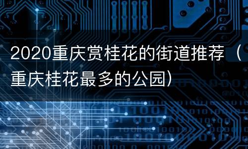 2020重庆赏桂花的街道推荐（重庆桂花最多的公园）