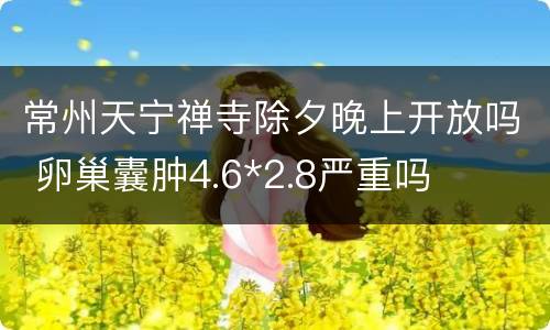 常州天宁禅寺除夕晚上开放吗 卵巢囊肿4.6*2.8严重吗