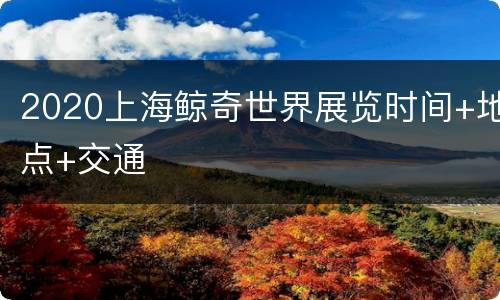 2020上海鲸奇世界展览时间+地点+交通