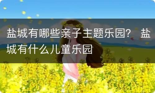 盐城有哪些亲子主题乐园？ 盐城有什么儿童乐园